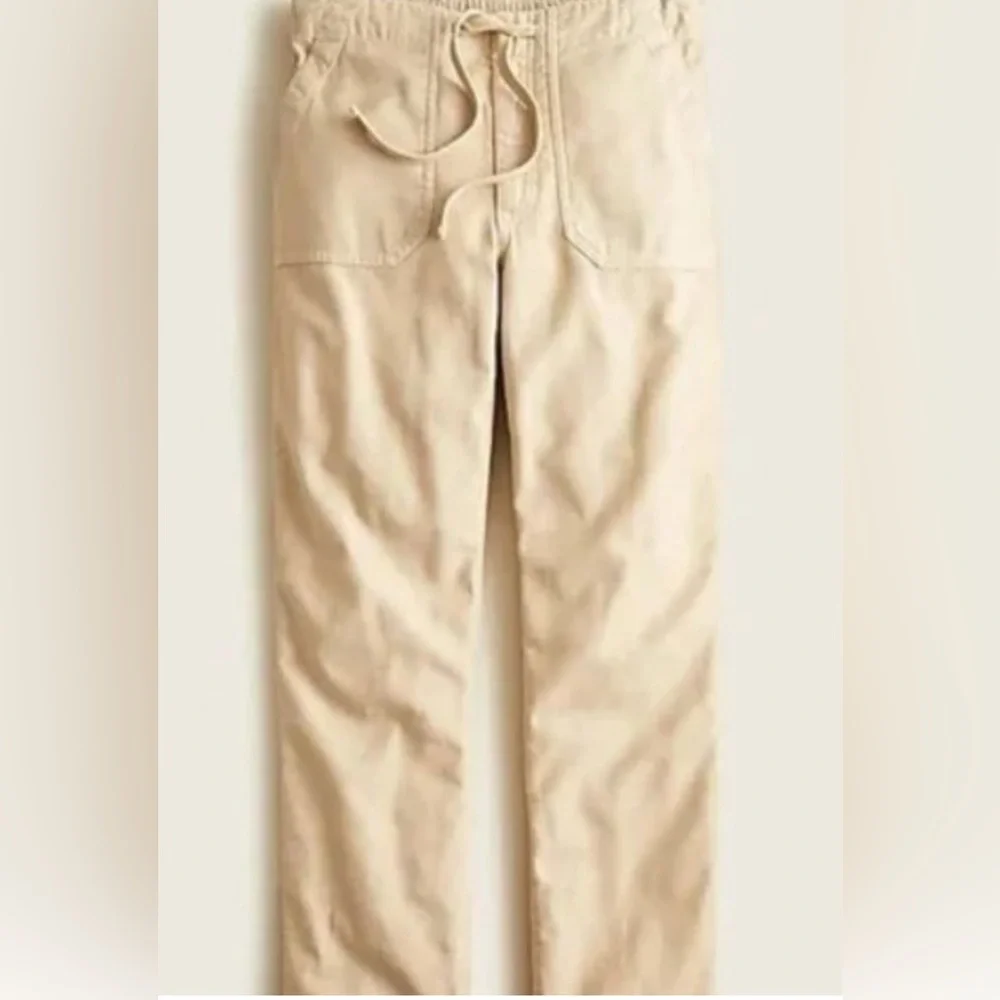 J.Crew Tie-Waist Camp Pant- NWT- Dark Beechwood- Size MEDIUM - Picture 1 of 9